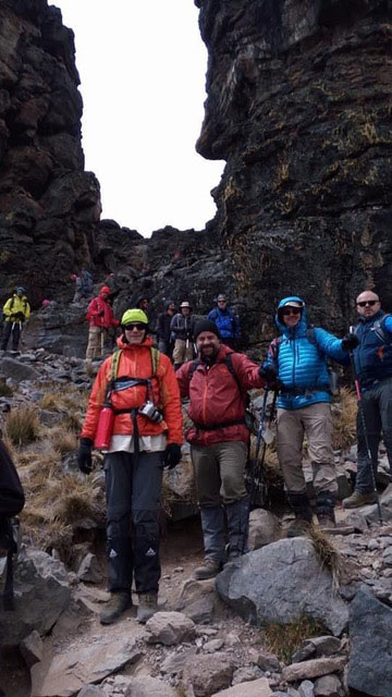 Group of climbers trekking on Mount Kilimanjaro